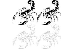 WMUVAZA Motorrad Helm Aufkleber, 4 Stück Motorhaube Aufkleber, Skorpion Realistisch Aufkleber Selbstklebende Auto Fenster Karosserie Aufkleber Tier Emblem Sticker Auto Styling Dekoration Aufkleber