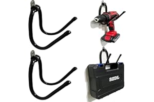 Pmsanzay Power Tool Organizer, 2 Pack Heavy Duty Drill Holder Wall Mount Hangers, Storage Rack Utility Storage Shelves for Power Tools Garage Organization for Men Dad Gift