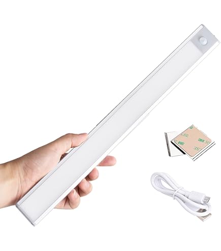 Luce LED Con Sensore Movimento 72 LED Ricaricabile USB-C - Per Armadi, Scale, Corridoi E Garage