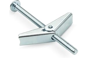 HASWARE Perno de palanca de acero galvanizado y tuerca de mariposa para colgar artículos pesados en la pared de yeso (1/8" x 2",25 piezas)