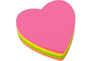 APLI 16277 - Notes adhésives cœur 70 x 70 mm bloc de 200 feuilles 4 couleurs assorties fluorescentes