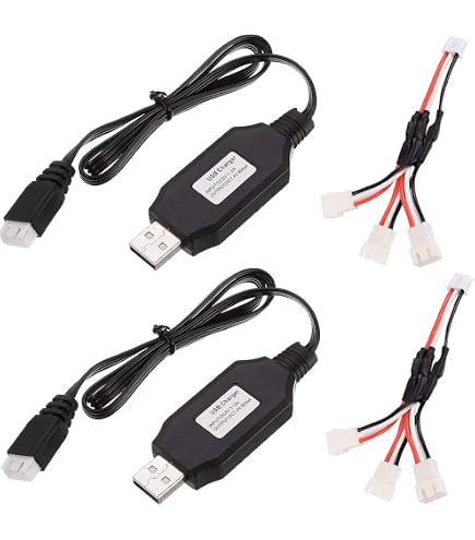 2PCS Caricabatterie USB Universale Per LiPo 2S 7,4V – Spina XH-3PIN – Compatibile Con Auto RC, Drone, Barca – Indicatore LED Rosso/Verde - 6