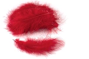 ‎CREATIVERY Marabufedern ca. 20 Stück, 12-17cm (rot 250) // Dekofedern Bastelfedern Marabu Federn Schmuckfedern