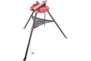 VEVOR Chain Vise with Tripod Stand | 1/8"-6" Pipe Capacity | 1323 lbs Loading Capacity | Portable Stand with Folding Legs and Tool Tray | Ideal for Plumbing and Pipe Work