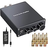 Prozor Hi-Fi Amplifier Mini Stereo Audio Amplifier 2 Channel Class D Integrated Amplifier Digital Power Amplifier Bass and He