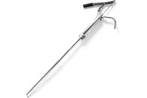 Wiltec Pompe vidange Huile Pétrole Diesel à levier – débit 16-18 l/min – Conduite 470-870 mm, Raccord pour fût G2 – Aspiration et Transvasement pour Garage Atelier Automobile Tondeuse Moto Bateau