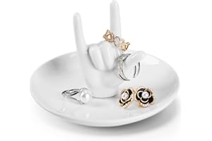 Aspegiffu Hand Ring Holder for Jewelry, I Love You Hand Jewellery Holder Trinket Dish Tray, Engagement Wedding Valentines Christmas Birthday Gift for Her Him Husband Wife Girlfriend Bride Women Gifts