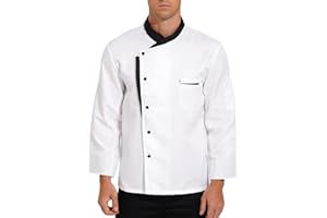 TSSOE Unisex Kochjacke Kochmantel Herren Langarm/Kurzarm Kochhemd Arbeitsjacke Bäckerjacke Professional Chef Uniform Berufsbekleidung Arbeitskleidung