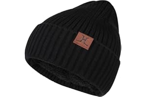 ZASFOU Berretto Invernale da Uomo e da Donna Foderato in Pile, Caldo e Morbido Berretto da Uomo con Teschio Unisex con Polsino Arrotolato nella Stagione Fredda