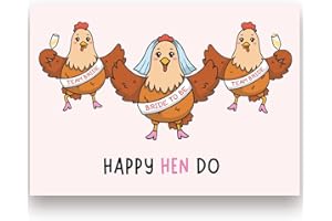 BYANIKA A6 Happy Hen Do Greeting Card | Hen Party Decorations | Congratulations Hen Night Bridal Shower | Team Bride Accessories Props Decoration For Bride To Be