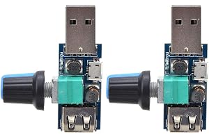 Hyuduo DC4–12V USB-fläkthastighetsregulator, 2-stegs fläkthastighetskontroll för kontors- och hembruk, kompatibel med 5W DC-l