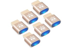 SOARFLY 6 connettori HDMI, Dummy Plug Adapter 4K Headless Plug Ghost Display Emulator Supporta fino a 3840 x 2160 @60 Hz DVI EDID emulatore per lavoro a distanza e mining