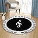 Produktbild Brilliant firm Teppiche & Matten Teppiche Teppich Computer Stuhl Kissen Korb Pad schwarz und weiß Klavier Noten Muster Runde (Color : Black, Size : 140cm)