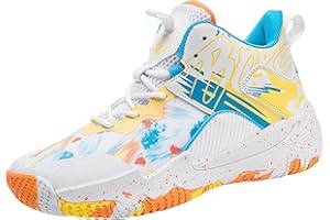 CHRRUXIN Mens Basketball Shoes Non Slip Basketball Sneakers Youth Fashion Basketball Trainers Lightweight Casual Breathable Shock Absorption Walking Shoes