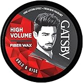 Gatsby Styling Fiber Hair Wax - Bold & Rise 75gm | High Volume, Natural Finish, Strong Hold, Anytime Re-Stylable & Easy Wash 