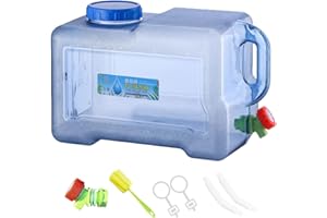 Umikk Bidón de agua de camping de 5 l~22 l con grifo, recipiente portátil de agua potable, depósito de agua para camping con asas, bidón de agua sin BPA, bebedero, cubo de almacenamiento