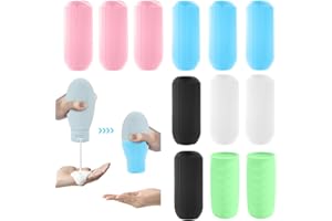 LONNEY Reisen Silikon Flaschenhüllen 12 STK, Reise Gadgets Travel Essentials Auslaufsichere Abdeckung für Toilettenartikel Wiederverwendbar Reise Zubehör