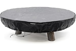 BonFeu Skyddskåpa runt för eldskål 120 cm – robust, vattentätt skyddskåpa/presenning – UV-resistent skydd för eldstäder