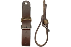 Hide & Drink, Set of 2 Wall Straps for Axes with Buckle Closure, Hatchets & Tools, Garage Organizer, Wall Hanger, Rustic Accessories, Full Grain Leather, Handmade, Bourbon Brown