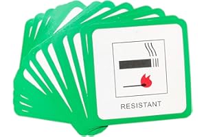 COUDUAN 20 Pack Fire Labels for Furniture,Furniture String Hanging Green Fire Retardant Labels,Hanging Sign Safety Warning for Fire Retardant