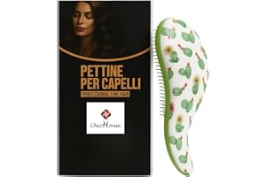 CHICHOUSE Spazzola Districante per capelli, spazzola scioglinodi per capelli con setole morbide, spazzola per capelli da viaggio, idea regalo (Cactus, Piccola)