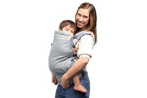 Beco Mochila porteo para niños con asiento extra ancho 100% algodón - Mochila para cargar niños liviana y respirable para usar en espalda o hacia el frente, Soporta niños de 9 a 27 kilos (Grey)