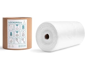 LOCKSMELL Nappy Bin Liner (800m) Compatible with Tommee Tippee Sangenic & Other Nappy Bin Cartridges| Equivalent to 64 Sangenic Refills + REFILL TUBE