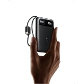 Baseus FC11 45W 10000mAh Power Bank with Built-in 2 USB-C Cables, CCC Certified Mini External Battery Pack with LED Display,