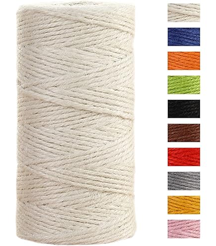 Ficelle De Jute Naturelle Tenn Well De 304 Mètres  2 Mm  Pour Loisirs Creatifs Jardinage Emballage Cadeau Decorations Festives 2 Pieces X 152~p123155511