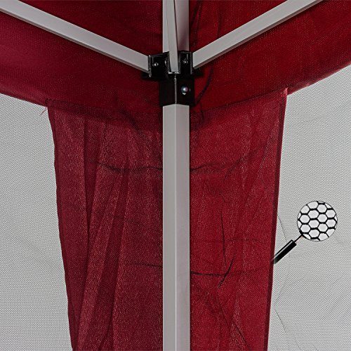 Moskitonetz für 3×3 Pavillon, Farbwahl: schwarz oder weiß, 2x Reißverschluss, mit Klettbändern zur Befestigung - 5