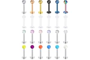 Rajnard Piercing Tragus hélix Transparentes Piercing Labio acrílicas Flexibles e Invisibles para el Trabajo en la Escuela