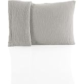 RAYME TEKSTIL M&uuml;slin Yastık Kılıfı 2 Adet Set, 50x70 cm 100% Pamuk Yumuşak Nefes Alabilir Kapaklı 4 Katlı Muslin Kumaş D&uuml;z Re