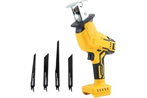 CUPEOHOME Cordless Reciprocating Saw Compatible with Dewalt 18V/20V Battery, Reciprocating Saw 3500SPM Stroke Speed with 4 Blades for Metal, Wood, PVC Cutting(Battery Not Included)