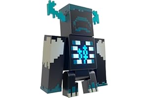 Mattel Minecraft Warden Figura de acción deluxe grande con luces y sonidos, juguete +3 años (HHK89)
