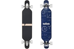 FunTomia® Freerider Longboard monopatín - 107cm x 26cm - rodamientos Mach1® - Hecho con 9 Capas de Madera de Arce