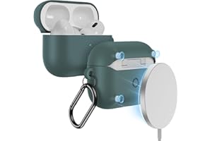 ESR Etui do AirPods Pro 2 (2023/2022/2019) z HaloLock, kompatybilne z AirPods Pro 2./1. generacji (kabel USB-C/Lightn), obsługuje ładowanie magnetyczne, widoczna lampka statusu, zielona