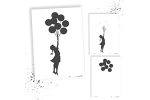 LaserCad Pochoirs Banksy Streetart (B011, 2 couches), format A7 pour graffiti, aérographe, art, décoration, peinture