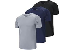 Cimic 3 o 5 Piezas Camiseta Deporte Hombre, Camisetas Manga Corta Hombre, Secado Rápido Respirable para Running Gimnasio