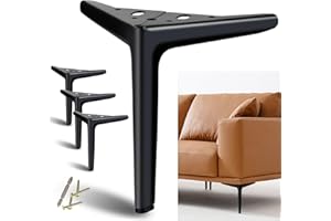SunVFaFa Metal Legs for Furniture Set of 4, Matte Black Furniture Legs 18cm, Short Cabinet Legs Heavy Duty, Modern Couch Feet Replacement for Sofa Cube Storage Futon Nightstand