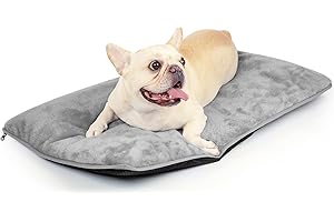 Kekuningan Dog Crate Mat Medium Washable Waterproof Dog Crate Bed Mattress with Removable Cover Anti Slip Dog Mat Memory Foam Dog Cushion Puppy Pet Blanket Grey 76x48cm