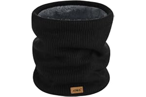 ATNKE Winter Warm Neck Gaiters Thicken Windproof Scarves Dust Face Mask Ski Circle Double Layer Fleece Lined Knit Scarf Gifts for Men and Women