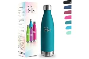 MOTSWEDI Botella Agua Acero Inoxidable, 500 ml Libre de BPA, Botella Termica, 18/8 Inoxidable, Cantimplora, Aislamiento al Vacío de Boble Pared, Cantimplora Acero Termica para Cámping - Verde musgo