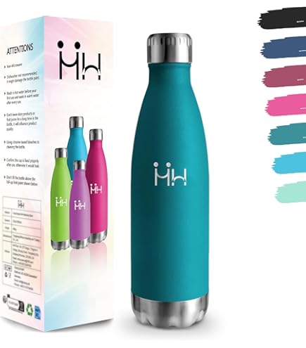 Borraccia Termica Motswedi 500 Ml In Acciaio Inox 18/8 - Doppia Parete, Senza BPA, Mantiene Caldo 12h E Freddo 24h, Nero - 2