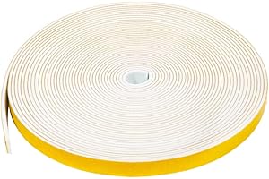 NAVK - Nastro sigillante autoadesivo in gomma, 6 mm x 1,5 mm, 10 m, per porte, finestre, bagno, doccia, anti-rumore e collisione, colore: bianco