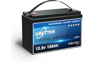 ‎UBETTER UBETTER 12V 100Ah LiFePO4 Batterie mit 100A BMS, 100Ah Lipo Batterie 1280Wh Lithiumbatterie mit 4000+ Deep Cycle, Unterstützung in Serie/Parallelschaltung, perfekt als Stromquelle für Innen und Außen