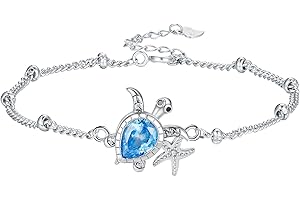 Hifeeled Cavigliera Donna Argento 925 con Doppia Catena Estate Spiaggia Catena Piedi - Anallergica Regolabile |22cm+4|