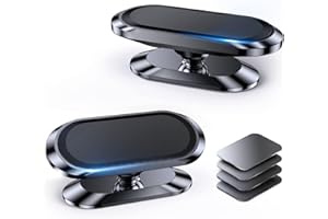 Coolpow Soporte Magnetico Movil Coche [2 Piezas] Soporte Movil Coche Iman Fuerte para Salpicadero 360° RotacióN, para iPhone 16/15/14/13/12 Samsung Smartphone