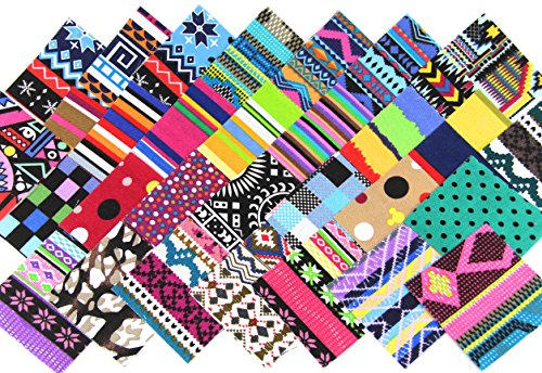 RayLineDoÃ‚Â®X 20cm * 25cm Different Pattern Bohemia & Stripe Dot Style Canvas Patchwork Fabric Bundle Squares Quilting Scrapbooking Sewing Artcraft Bag Handbag Making Project Fabric by RayLineDo - 3