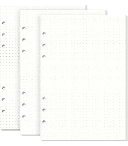 Sheryl&Rain Lot 134 Feuilles Rechargeables A5 6 Anneaux - Papier à Pois + Intercalaires + Notes Adhésives