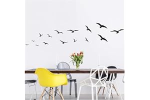 AMBIANCE STICKER Ambiance-Live Sticker Mural mouettes 2-30 x 55 cm, Noir